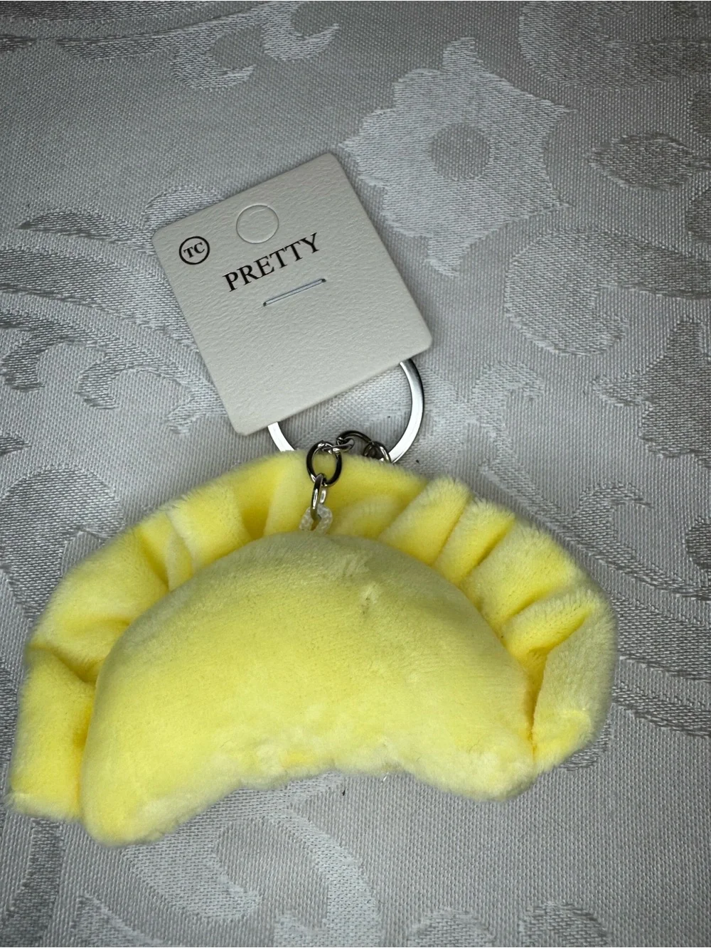 NWT Pretty Yellow Plush Dumpling Keychain bag charm